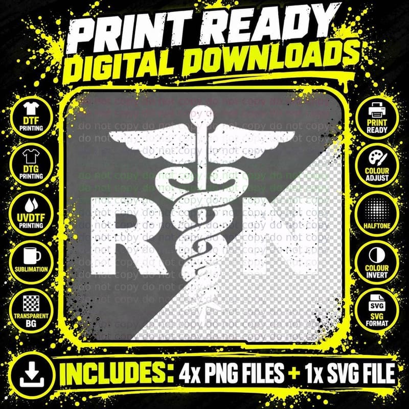 Nurses Day Tshirt Registered Nurse Medical Nursing RN Png SVG Digital Bundle
