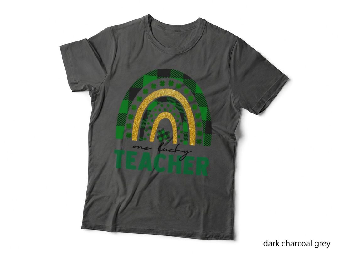 One Lucky Teacher Rainbow St Patricks Day Shamrock T-Shirt