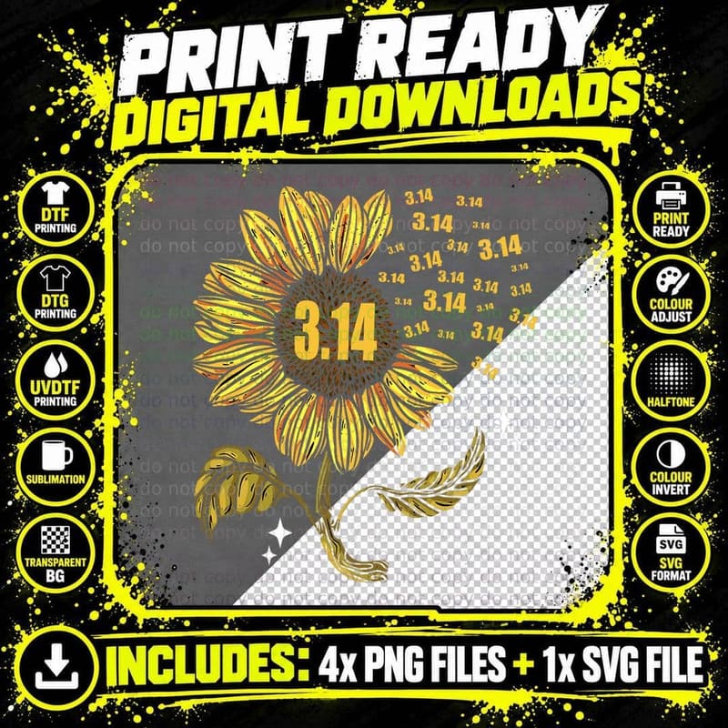 PI Day 3.14 Number Symbol for Math Teacher T-Shirt Png SVG Digital Bundle
