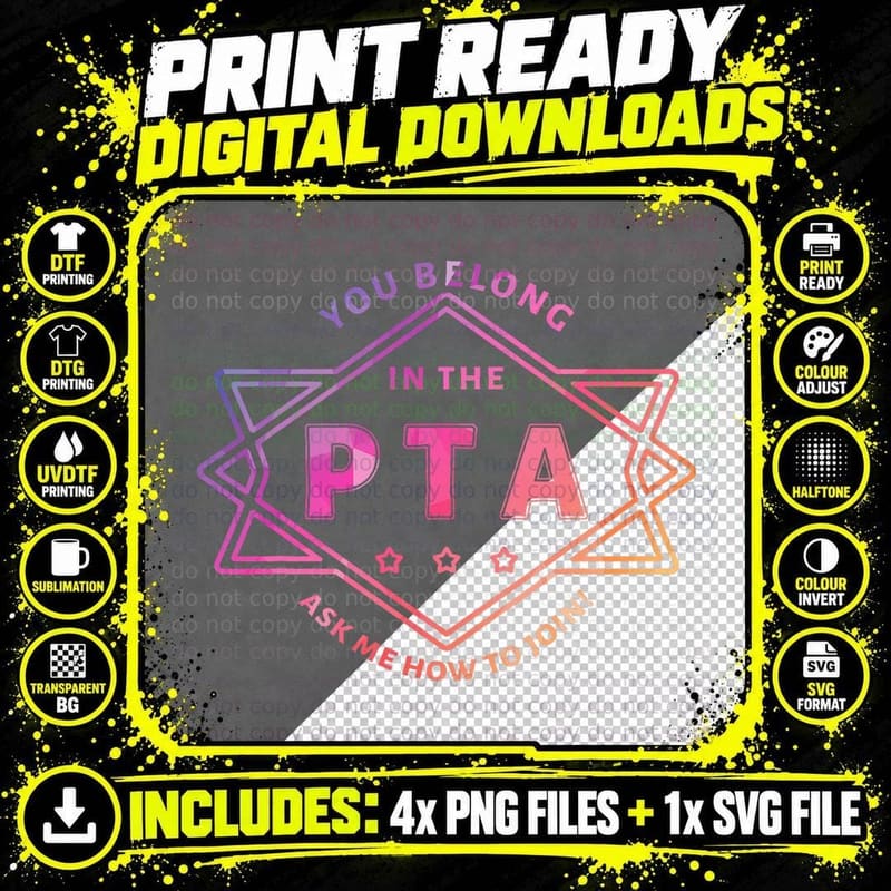 PTA Promotion Graphic - School Parent Teacher Png SVG Digital Bundle