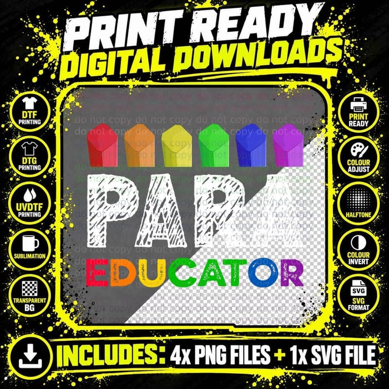 Paraeducator Paraprofessional SPED Teacher T-Shirt Png SVG Digital Bundle