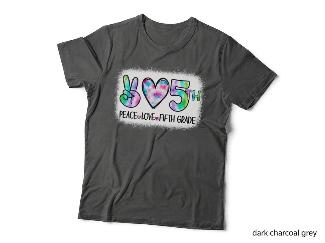 Peace Love 5th Fifth Grade Squad Back to School Teacher Girl T-Shirt