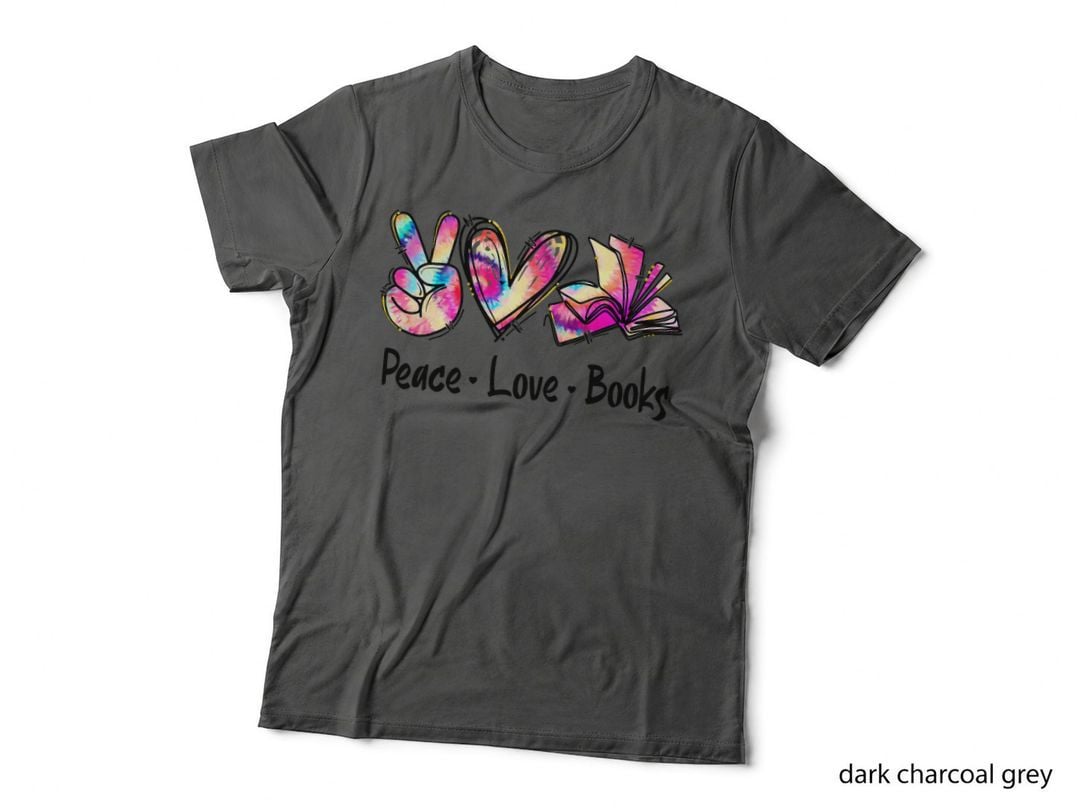 Peace Love Books Librarian Teacher Life Book Library Tie Dye T-Shirt