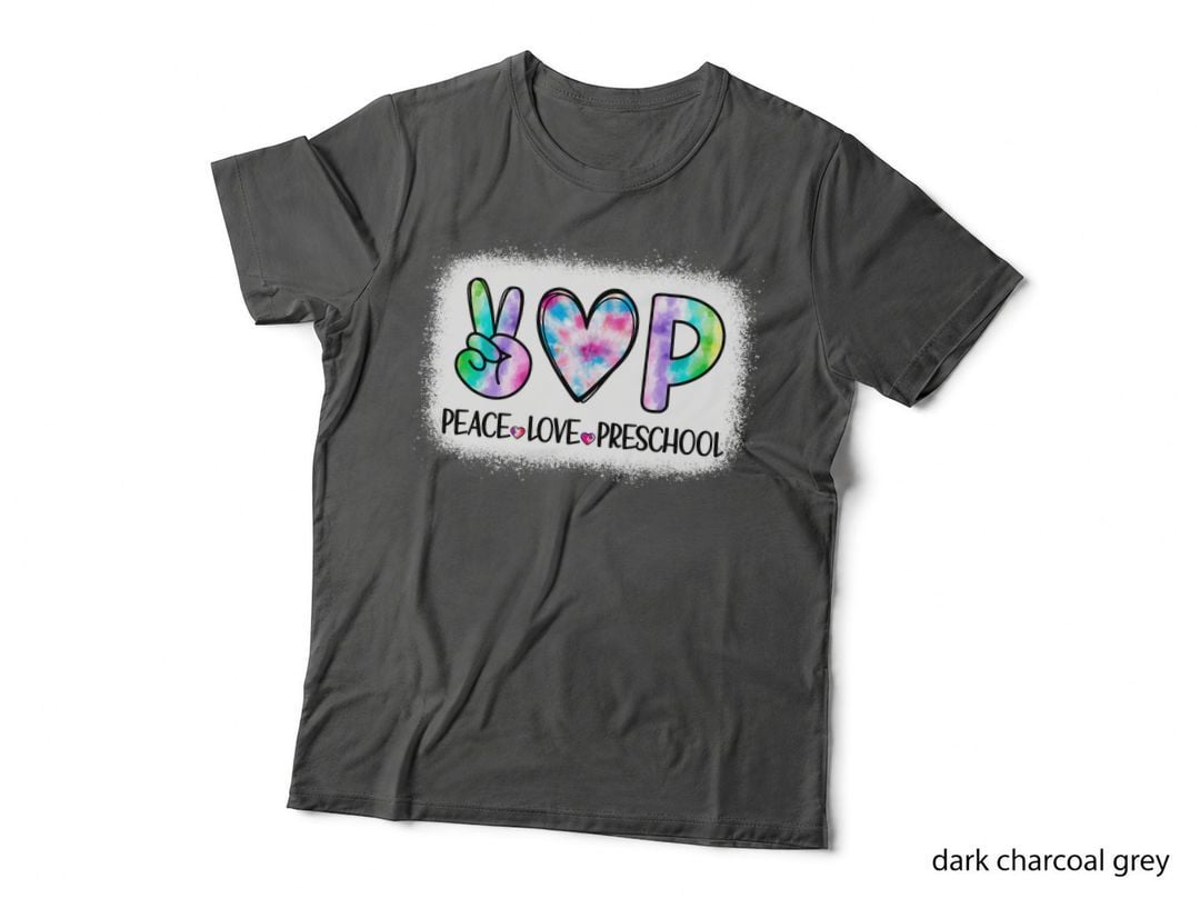 Peace Love Preschool Squad Back to School Teacher Girl T-Shirt