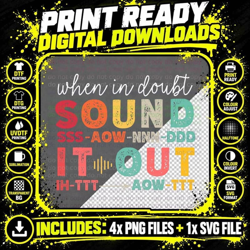 Phonemic Awareness Phonics Teacher Retro Science of Png SVG Digital Bundle