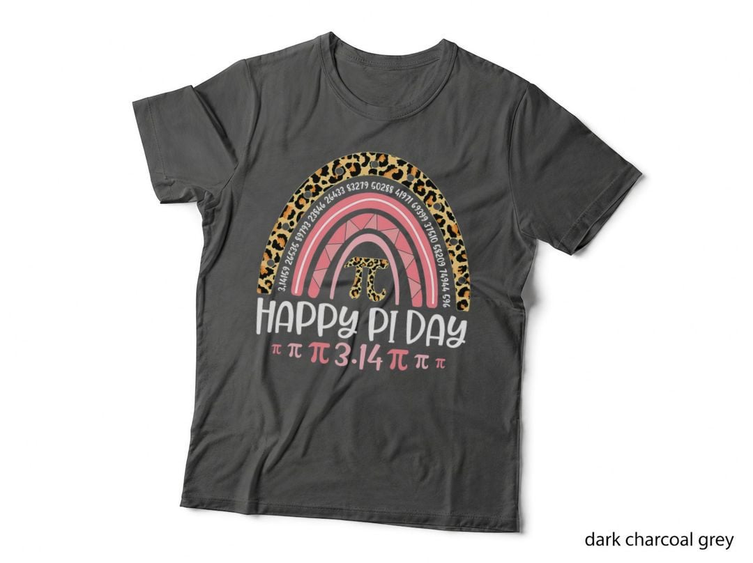 Pi Day Shirt Spiral Pi Math Teacher 3 14 Leopard Rainbow T-Shirt