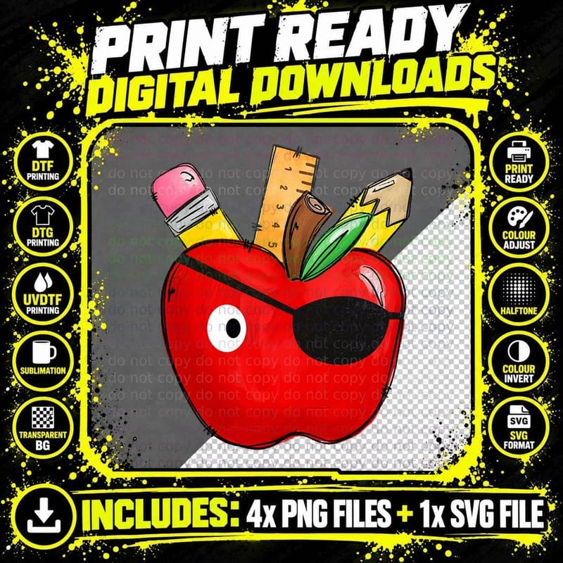 Pirate Teacher, School International Talk Like a Pirate Png SVG Digital Bundle