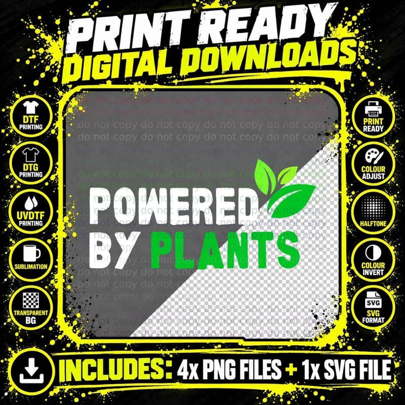 Plant Vegan Vegitarian Meal Health Diet Chef Men & Png SVG Digital Bundle