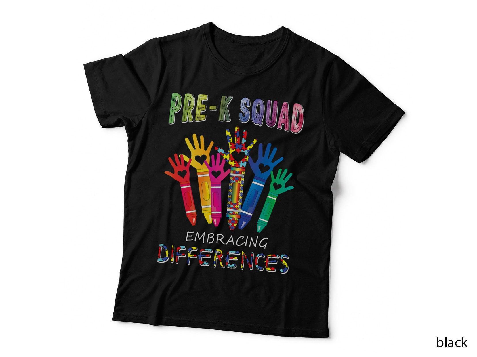 Pre K Squad Embracing Differences Autism SPED Teacher Gift T-Shirt