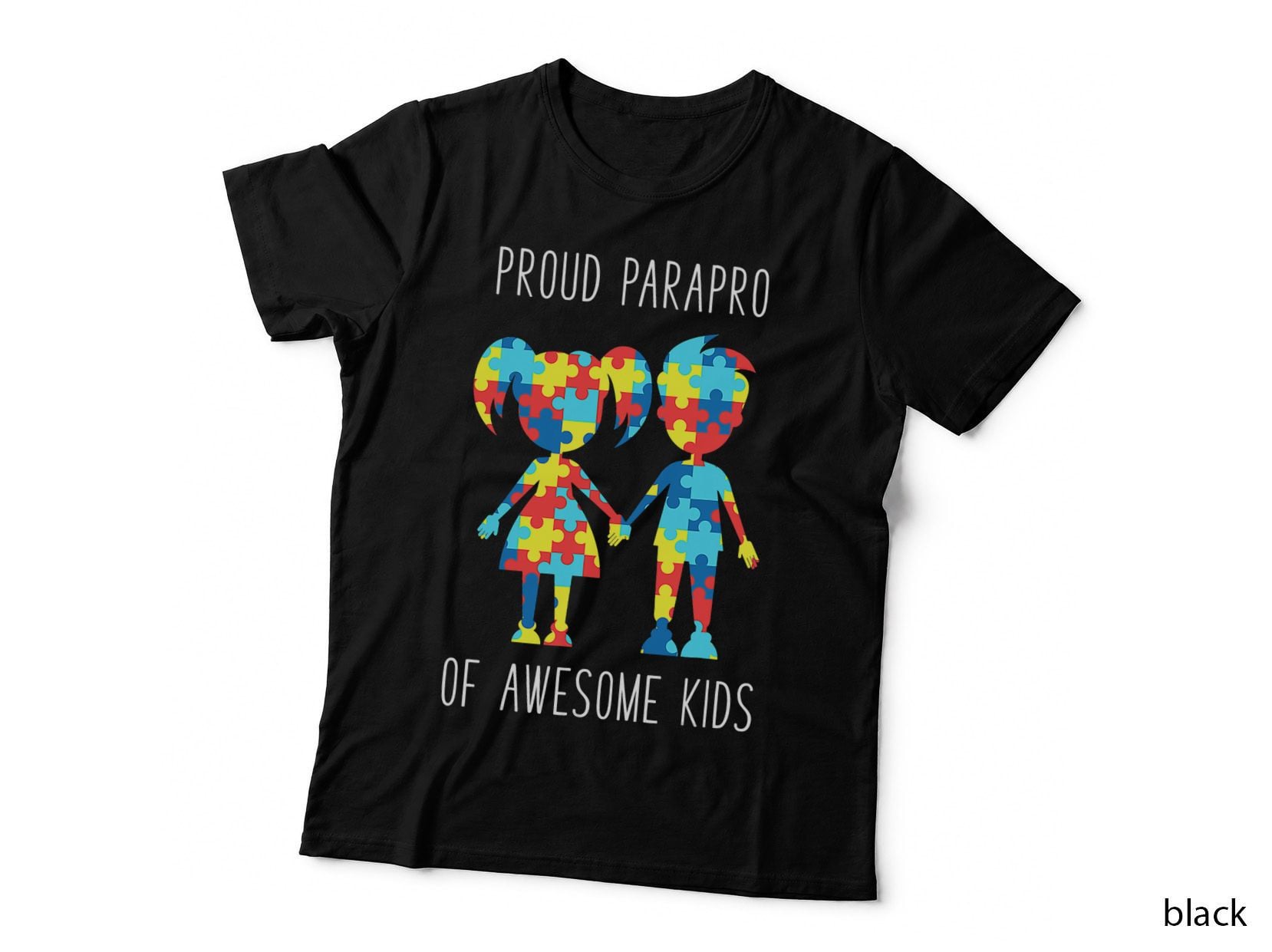 Proud Paraprofessional Autism Awareness Puzzle Teacher T-Shirt