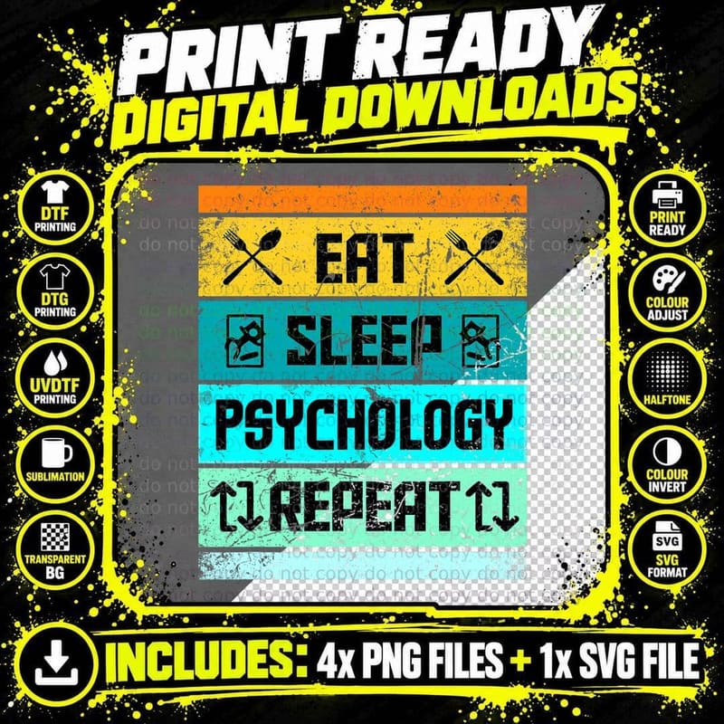 Psychology Major Student School Psychologist Teacher Png SVG Digital Bundle
