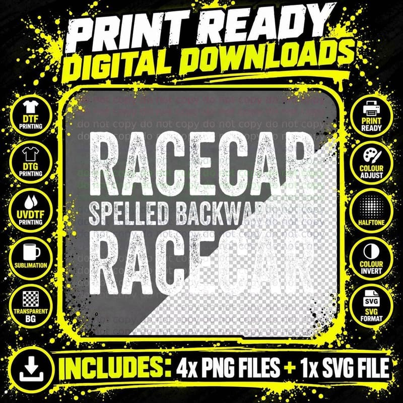 Racecar for Men Gift Mechanic Fast Race Car Racing Funny Png SVG Digital Bundle
