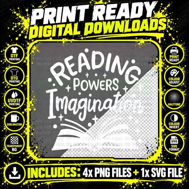 Reading Reader Librarian Library English Teacher T-Shirt Png SVG Digital Bundle