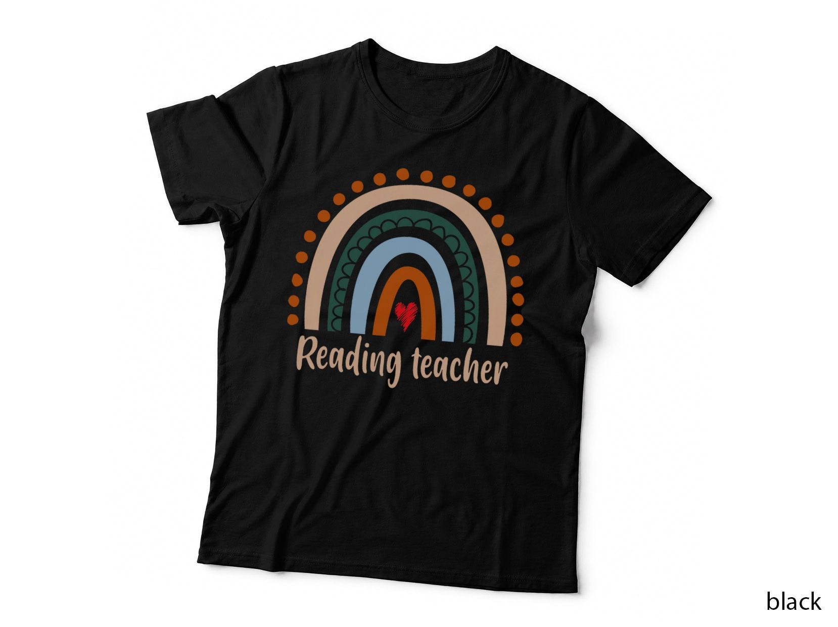 Reading Teacher Boho Rainbow Back to School Appreciation T-Shirt