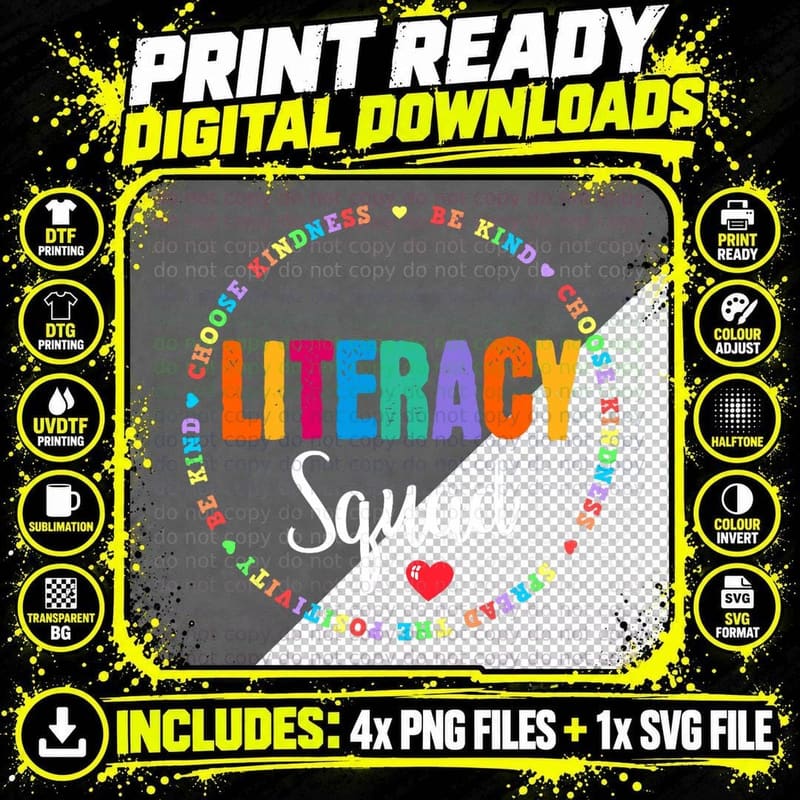 Reading Teacher Interventionist Specialist Literacy Png SVG Digital Bundle