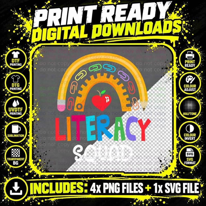 Reading Teacher Interventionist Specialist Literacy Png SVG Digital Bundle