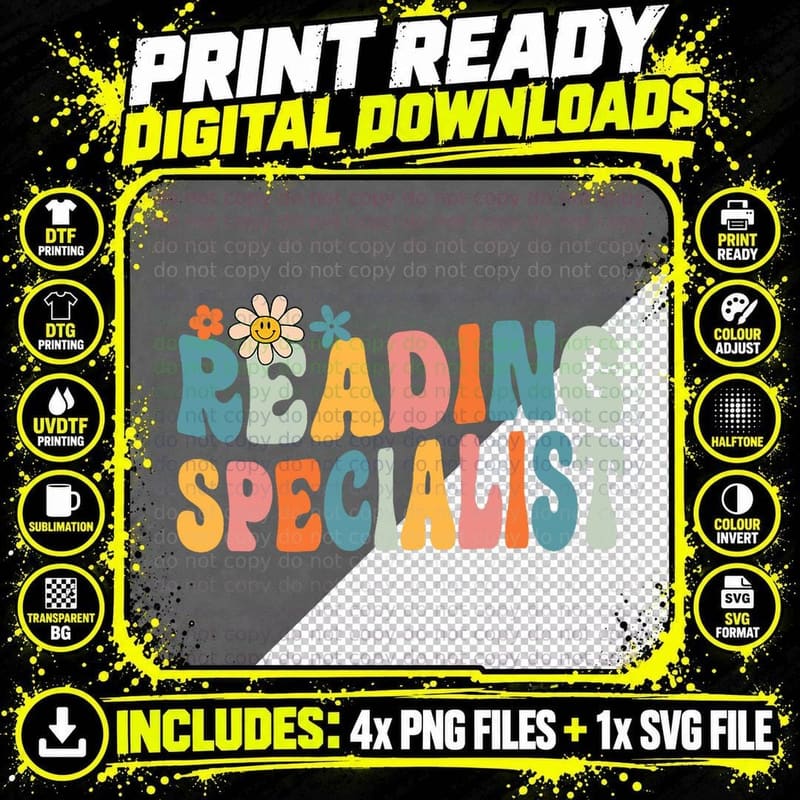 Reading Teacher Literacy Coach Principal Reading Png SVG Digital Bundle