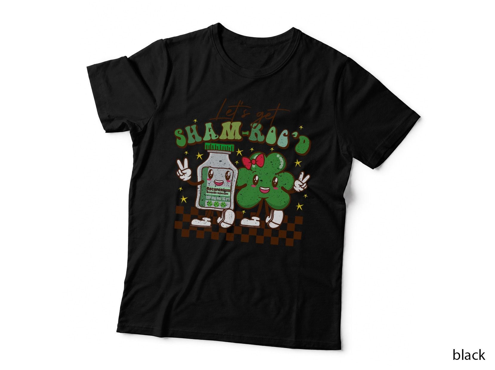 Retro CRNA Nurse Anesthetist St Patricks Day Sham-ROC ICU T-Shirt