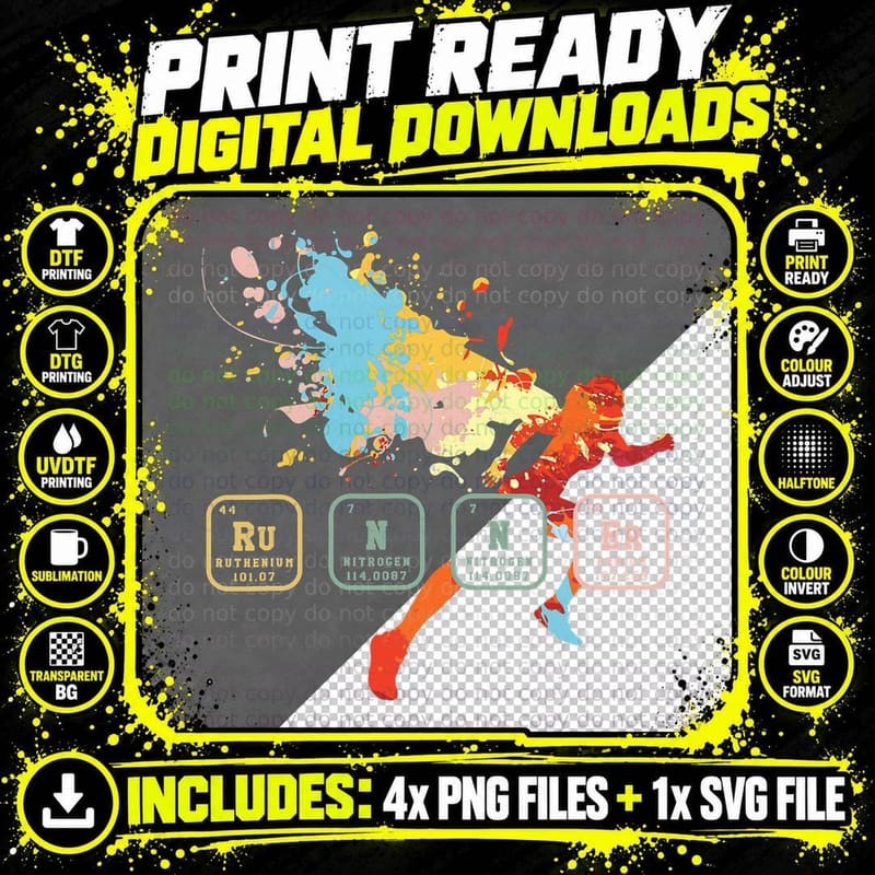 Runner Science Teacher Marathon Race Sprinter Biology Png SVG Digital Bundle