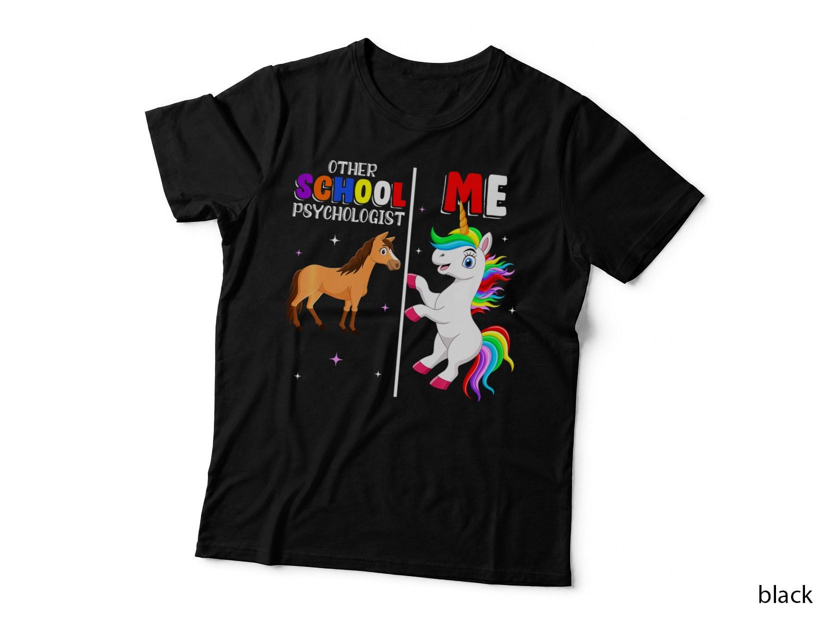 School Psychologist Unicorn Psychology Teacher Graphic T-Shirt