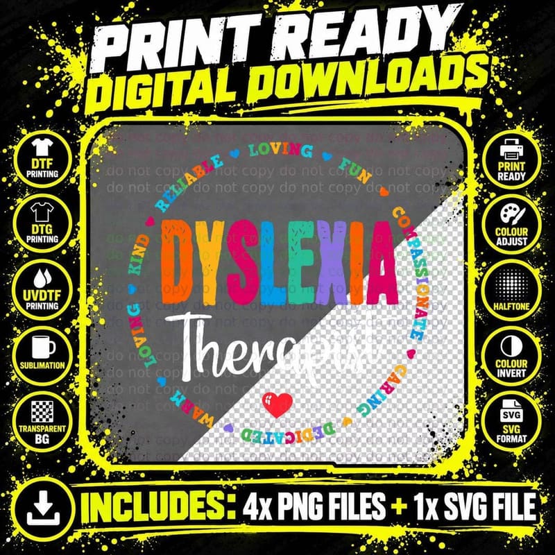 School Support Team Dyslexia Teacher Squad Reading Png SVG Digital Bundle
