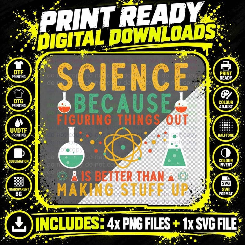 Science Because Scientist Teacher Science Chemistry Png SVG Digital Bundle