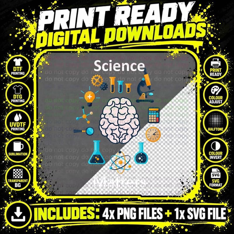 Science Matters, Stem, Tech, Girls Teacher Student Png SVG Digital Bundle