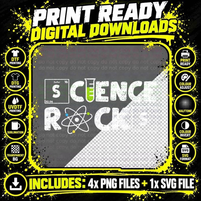 Science Rocks T Shirt Teacher Scientist Science Humor Png SVG Digital Bundle