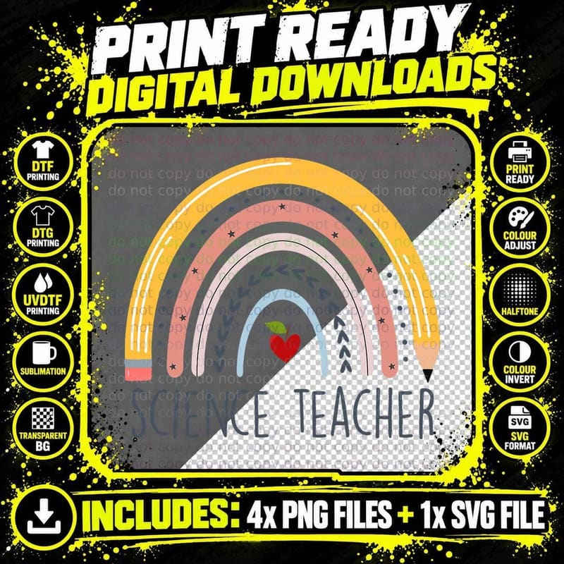 Science Teacher Chemist Physicist School Worker Png SVG Digital Bundle