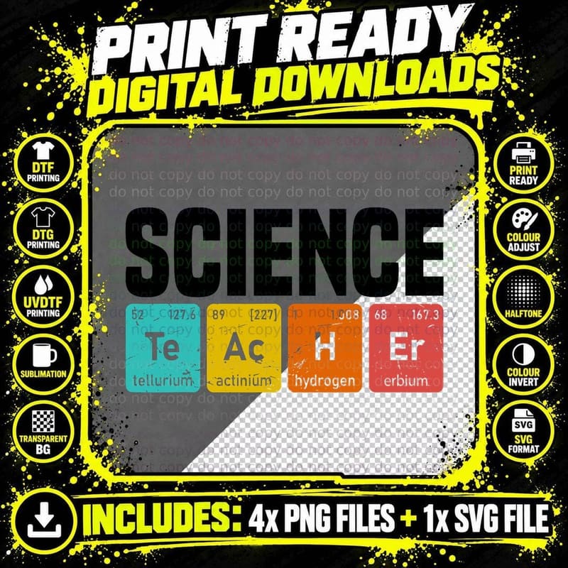 Science Teacher Chemistry Biology Physics Science Png SVG Digital Bundle