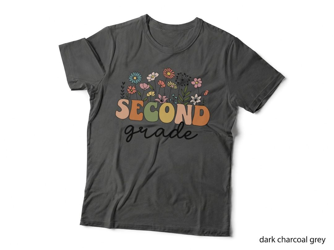 Second Grade Teacher Wildflower Back to School Floral Outfit T-Shirt
