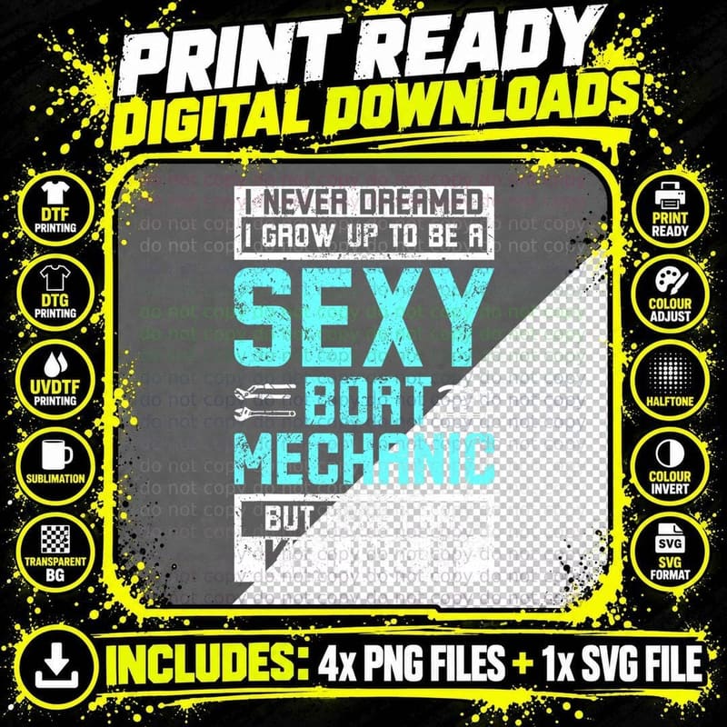 Sexy Boat Mechanic T-Shirt Png SVG Digital Bundle