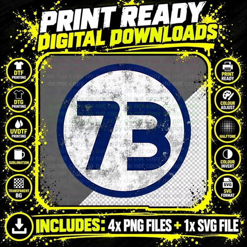 Sheldon Nerdy Number 73 Blue Circle Math Science Teacher Png SVG Digital Bundle