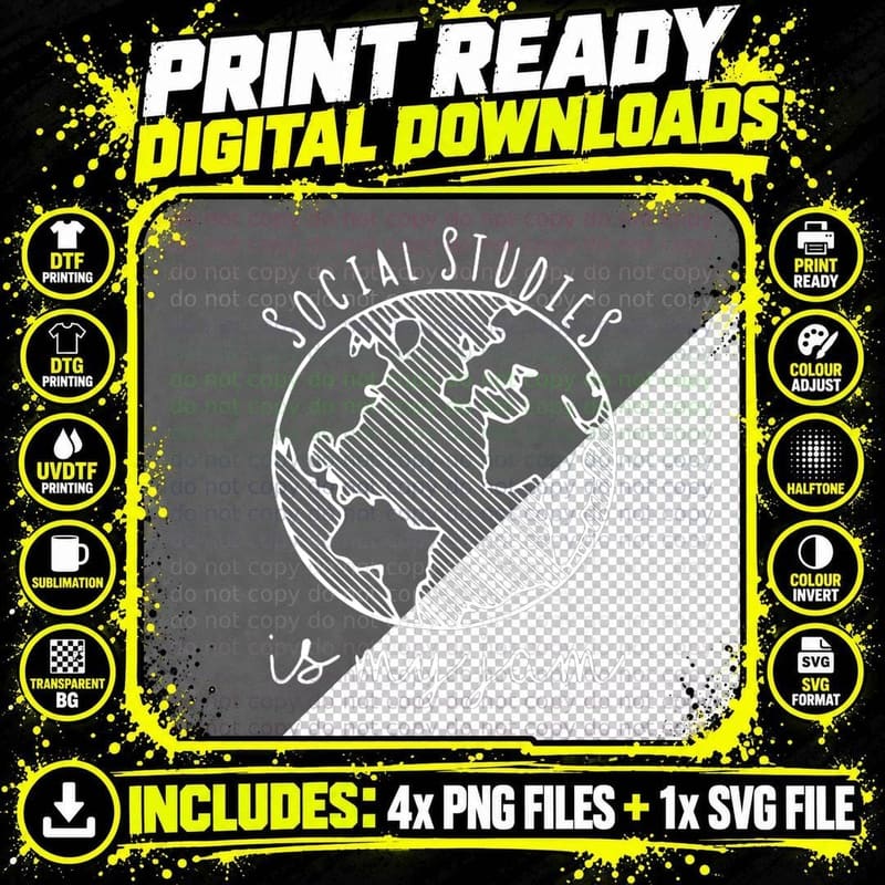 Social Studies Is My Jam History Teacher Back to School Png SVG Digital Bundle