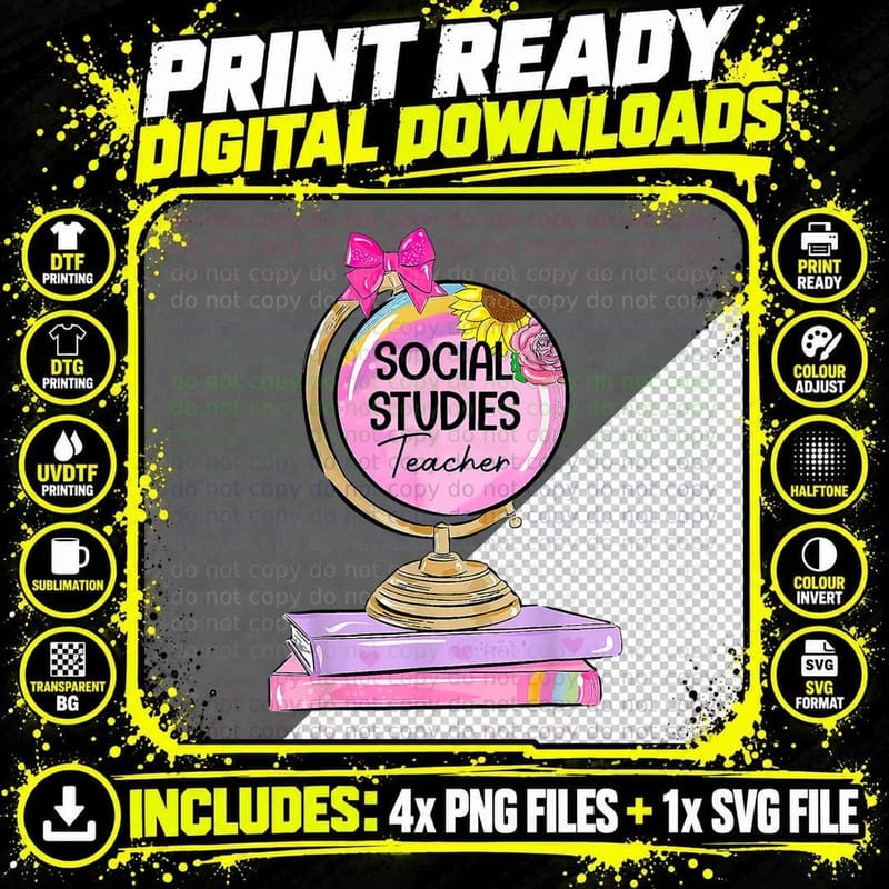 Social Studies Teacher Earth Globe Welcome Back to Png SVG Digital Bundle
