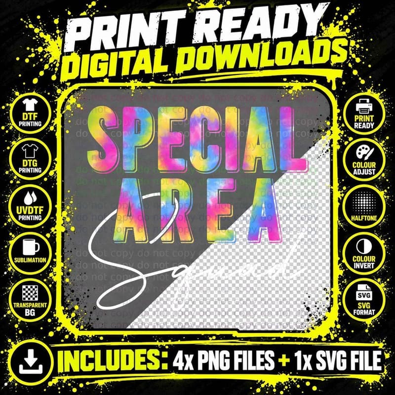 Special Area Squad Funny Back to School Teacher Png SVG Digital Bundle