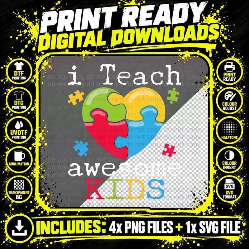Special Education Teacher Shirt SPED Support Autism Png SVG Digital Bundle
