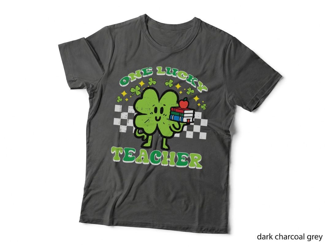 St Patrick Day Shamrock One Lucky Teacher Retro Saint Pattys T-Shirt