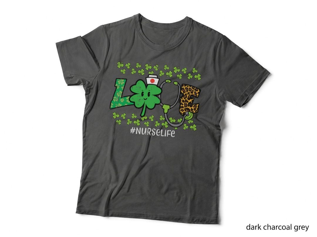 St Patricks Day Love Nurse Life Saint Pattys Scrub Top Women T-Shirt