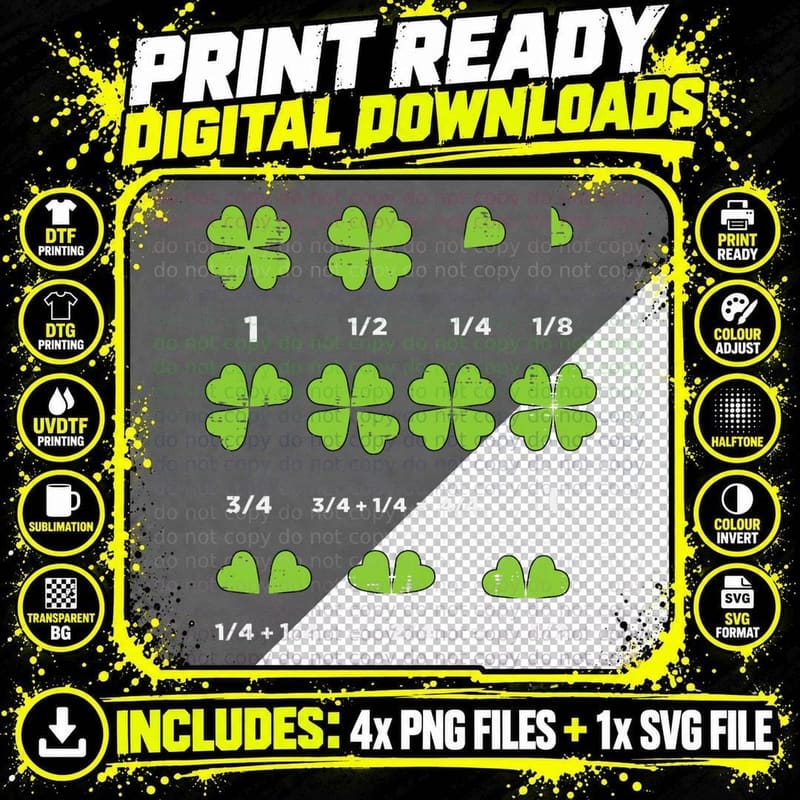 St Patricks Day Math Teacher Shamrock Saint Paddys Png SVG Digital Bundle