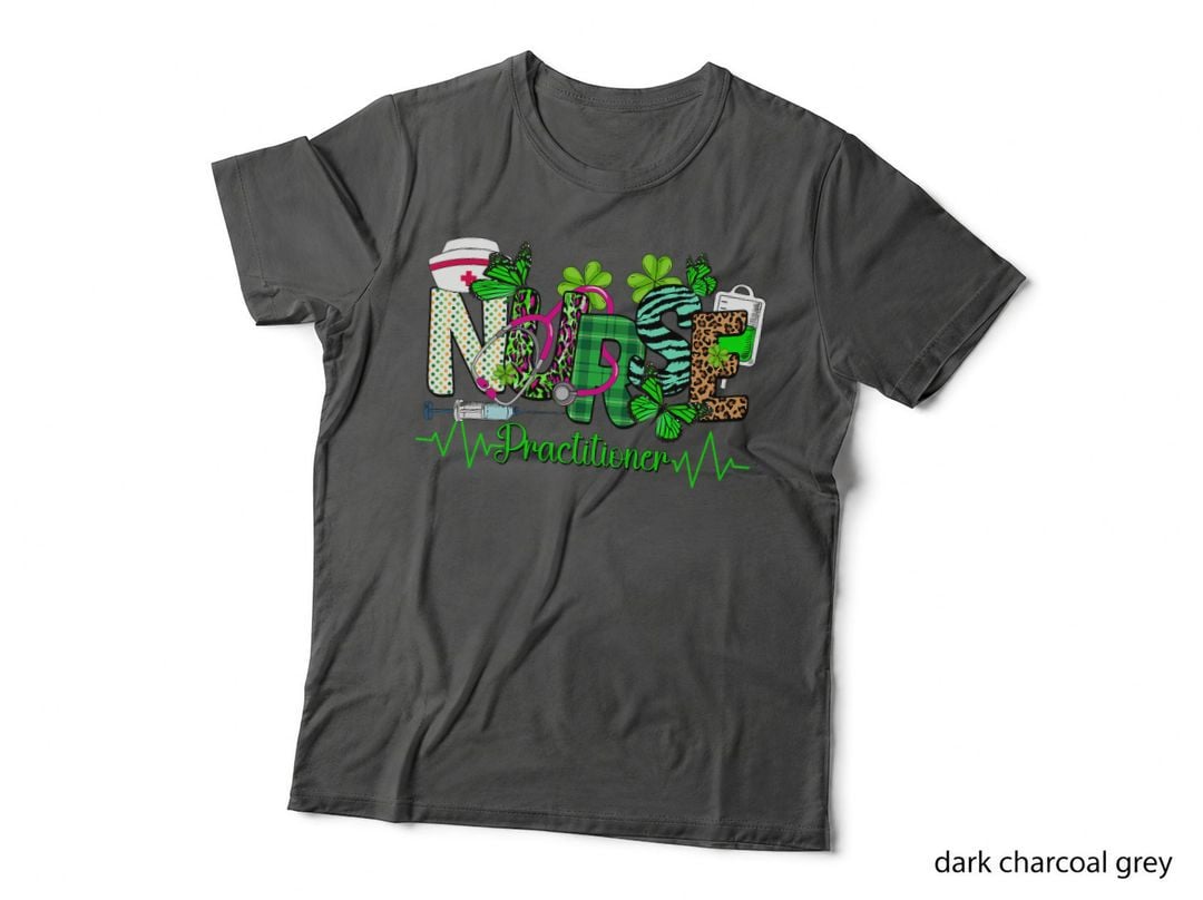 St Patricks Day Nurse Practitioner Shamrock Scrub Top Women T-Shirt