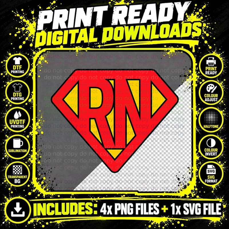 Super Nurse RN Superhero Registered Nurse Hero T-Shirt Png SVG Digital Bundle