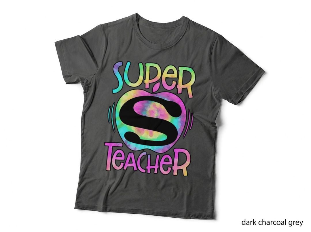 Super Teacher Back to School Apple Tie Dye Funny First Day T-Shirt