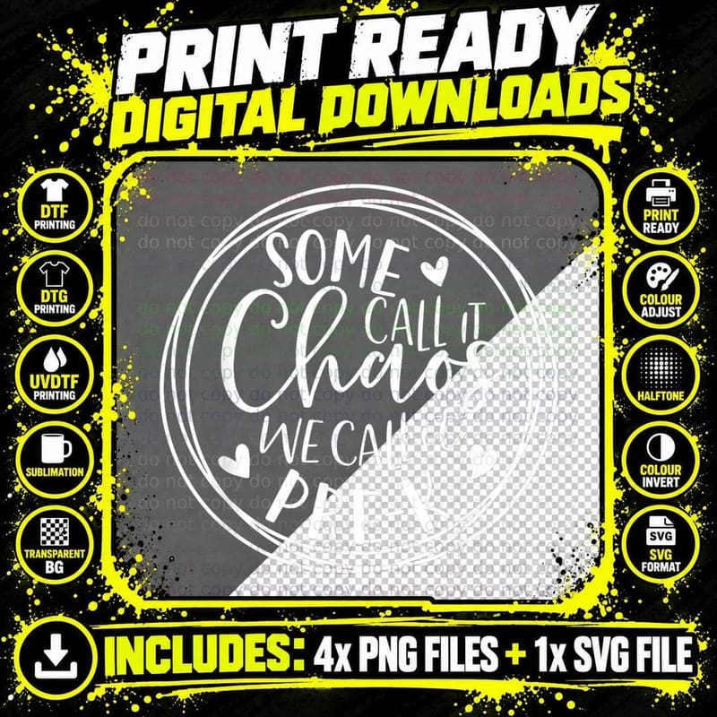 Teacher Some Call It Chaos We Call It Pre K Preschool Png SVG Digital Bundle