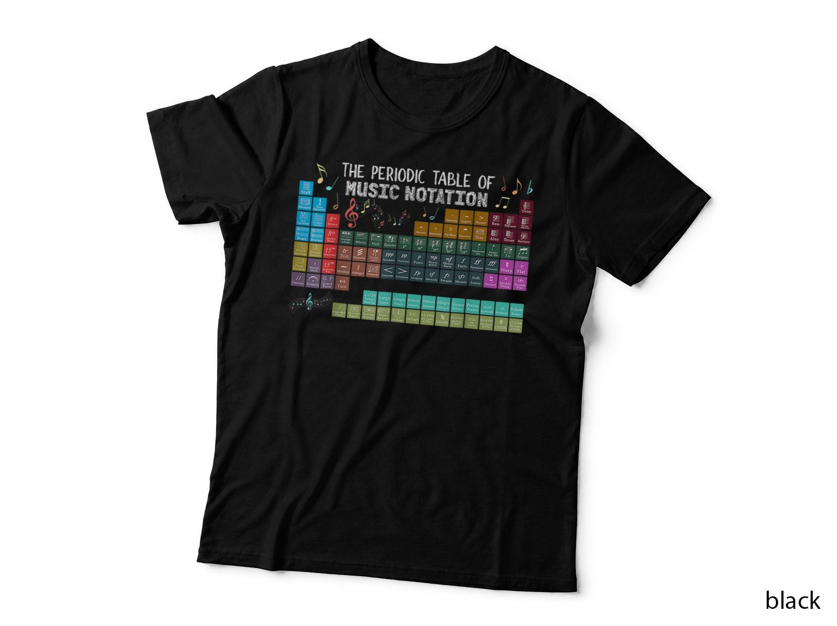 The Periodic Table of Music Notation Music Teacher T-Shirt