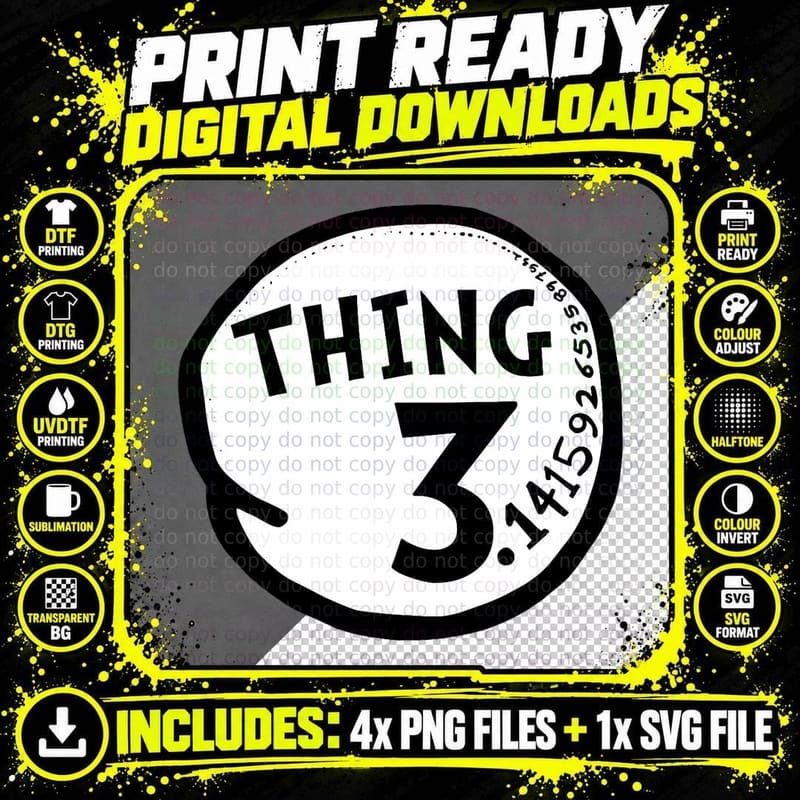 Thing Pi Shirt Funny Pi Day Shirt and Pi Math Teacher Png SVG Digital Bundle