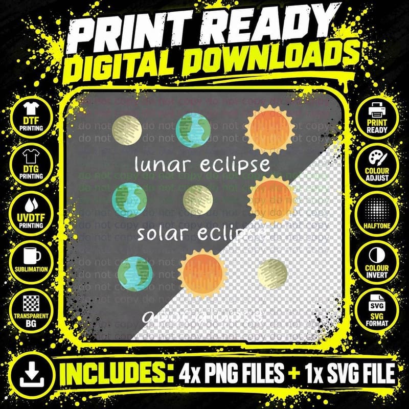 Three Eclipse to Learn - Science Teacher Space T-Shirt Png SVG Digital Bundle
