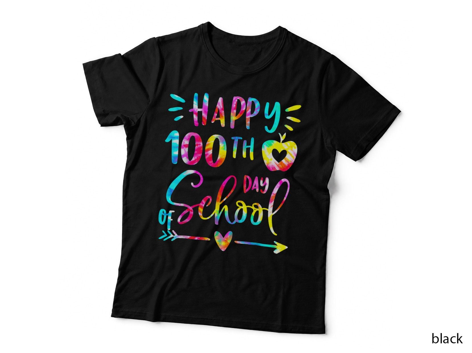 Tie Dye Happy 100th Day of School Teacher Student 100 Days T-Shirt