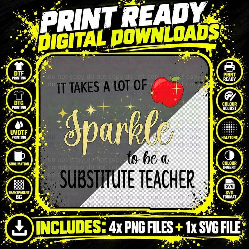 To Be a Substitute Teacher Substitute Teaching T-Shirt Png SVG Digital Bundle
