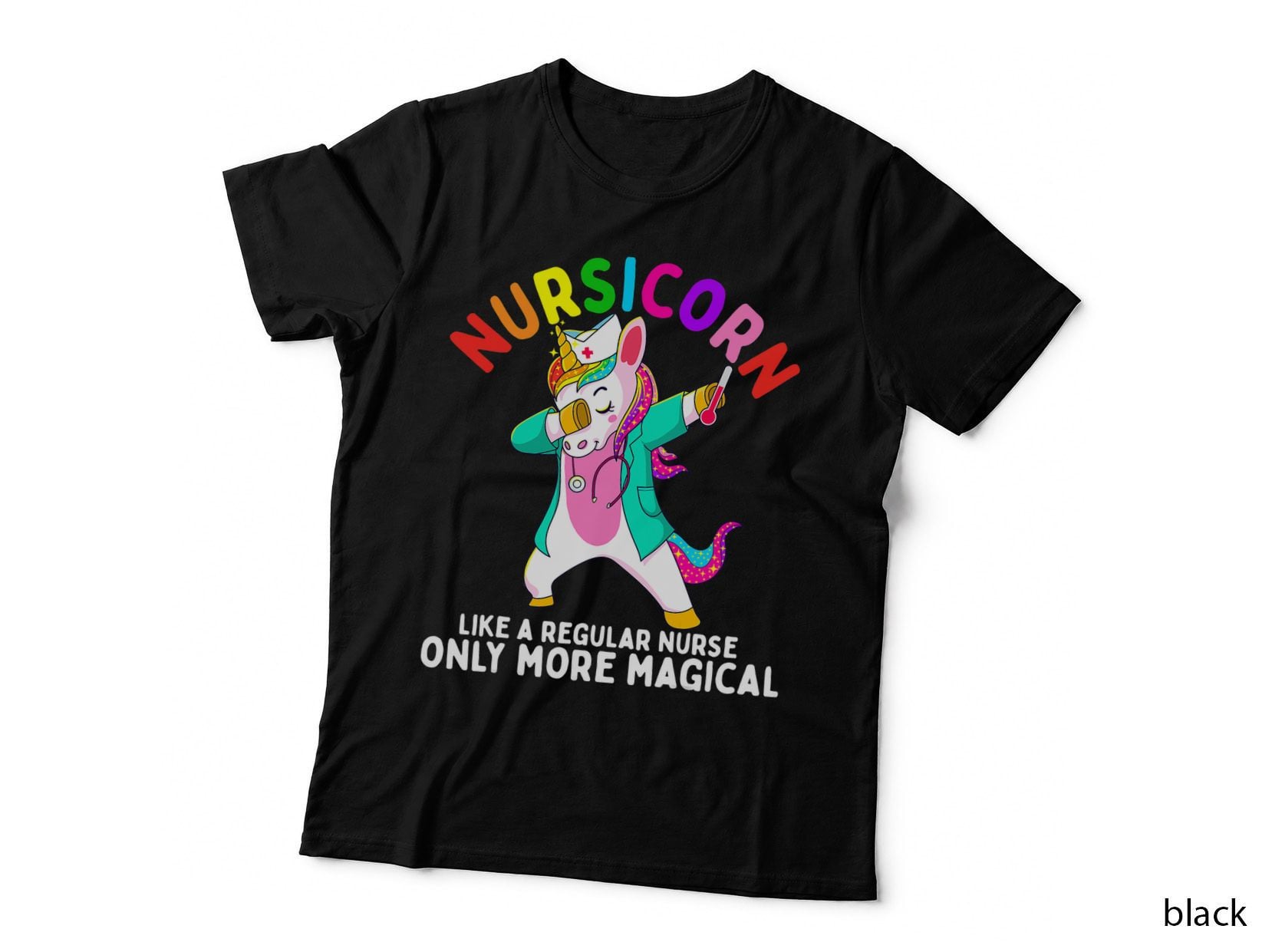 Unicorn Nurse Funny Nursicorn Rainbow Nursing RN Gift Women T-Shirt